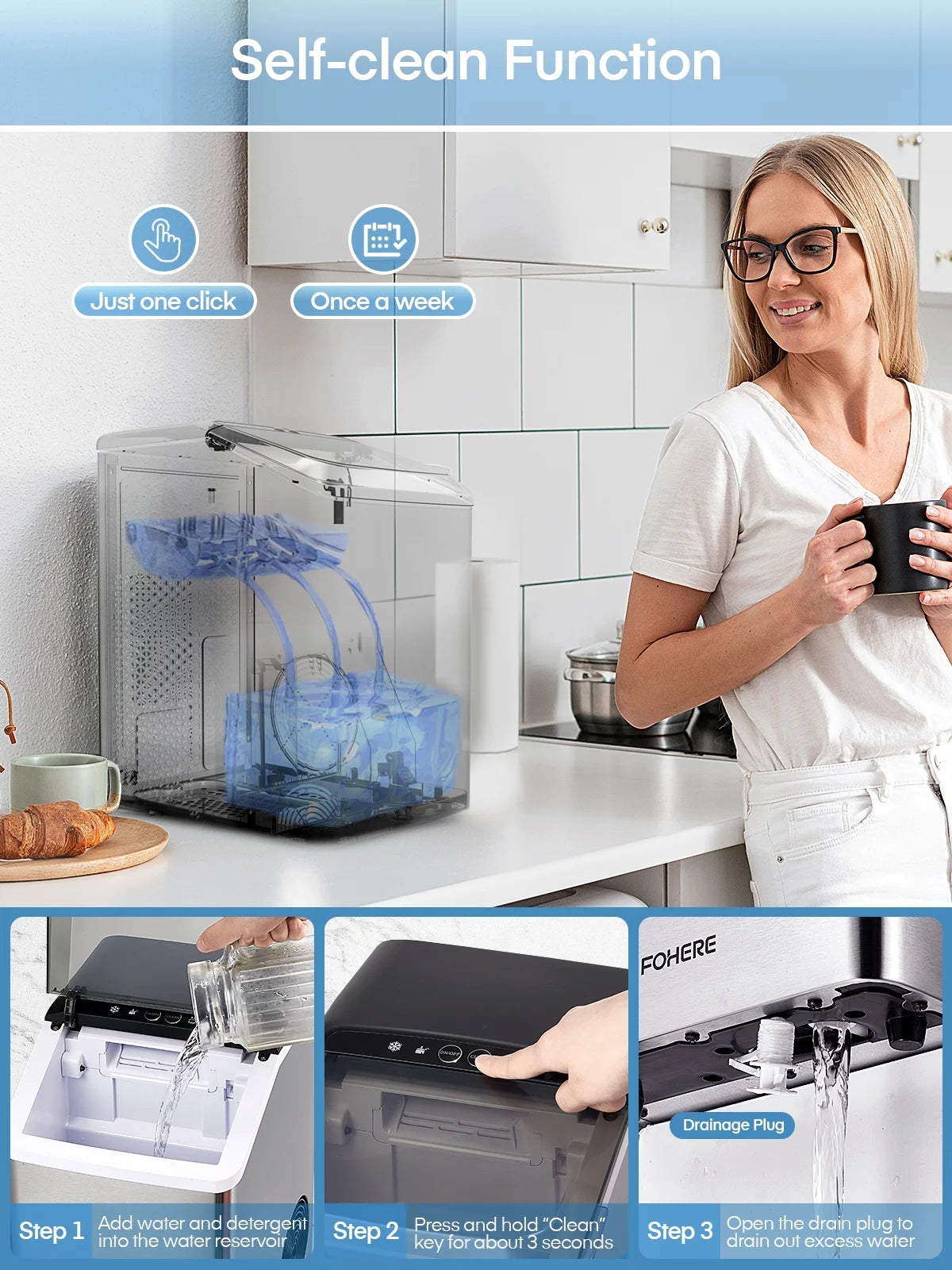 Stainless Steel Countertop Pellet Ice Maker C71598