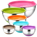 6 Piece Stainless Steel Mixing Bowls with Airtight Lids P383