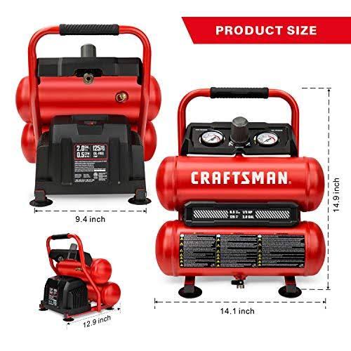 2 Gal Twin Stack Portable Air Compressor 125 PSI C1137