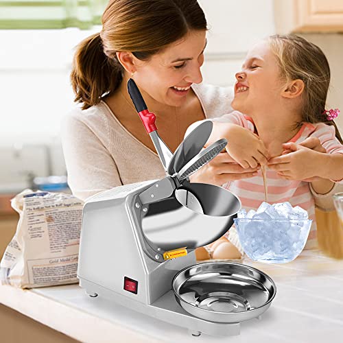 Sliver Electric Ice Crusher Shaver Snow Cone Maker Machine 187lbs/hr N444