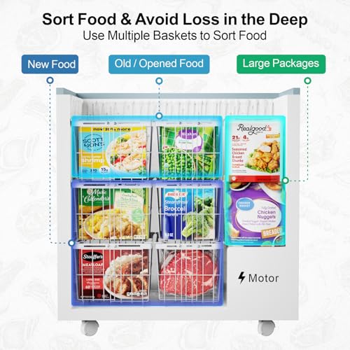 3 Pack Adjustable Black Freezer Organizer Bins H91827
