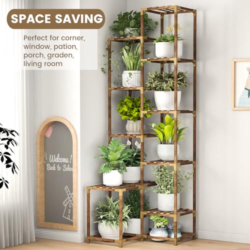 10 Tier Tall Corner Wood Plant Stand Shelf G510274