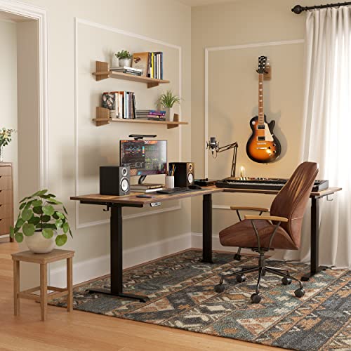 Triple Motor L Shaped Electric Standing Desk Frame, Black (Frame Only) A13728