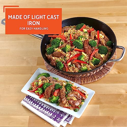 Light Cast Iron Wok 14" Black H6256