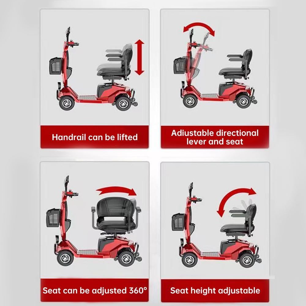 Red Compact Heavy Duty Mobility Scooter Z72191