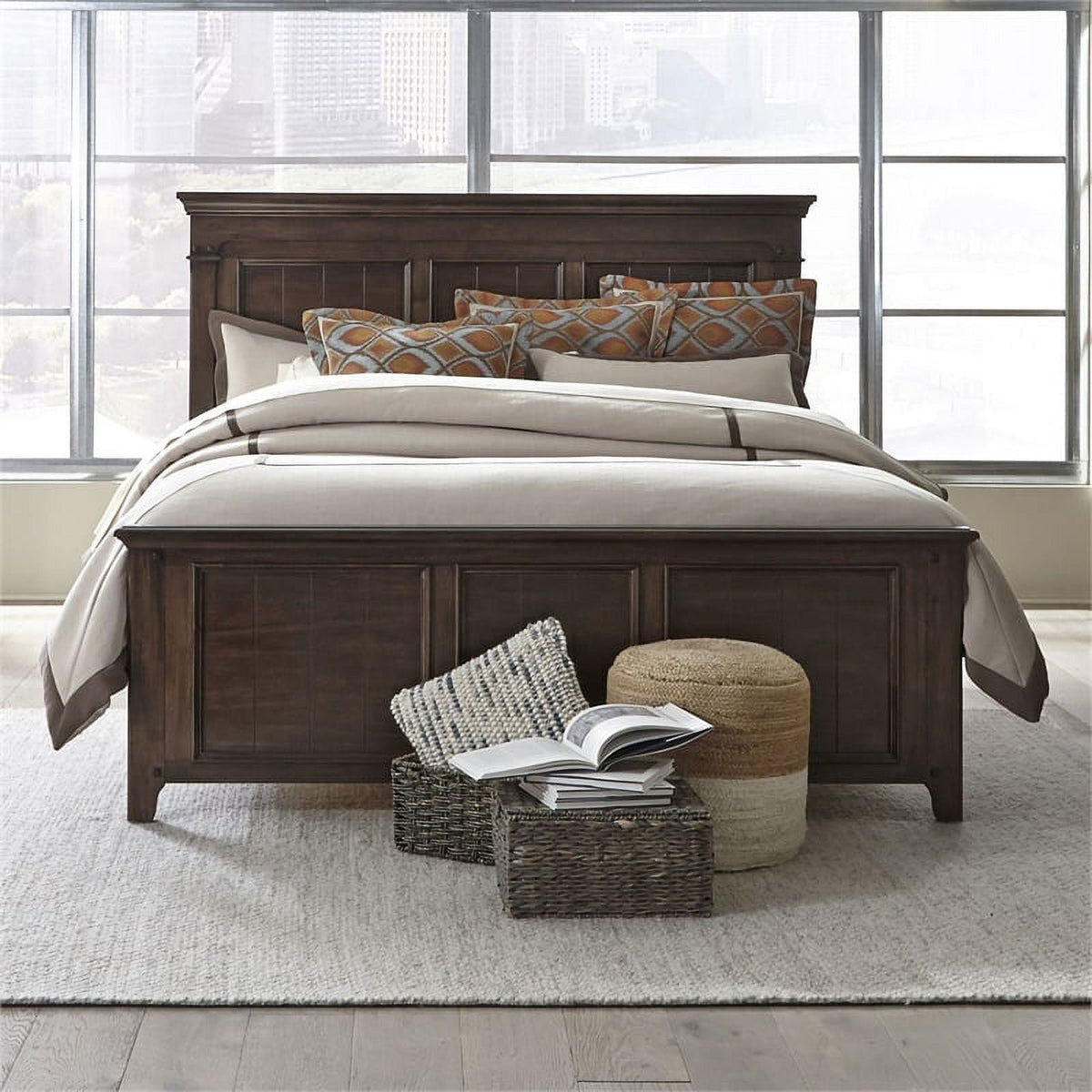 Queen Panel Bed and 9 Drawer Dresser G18072