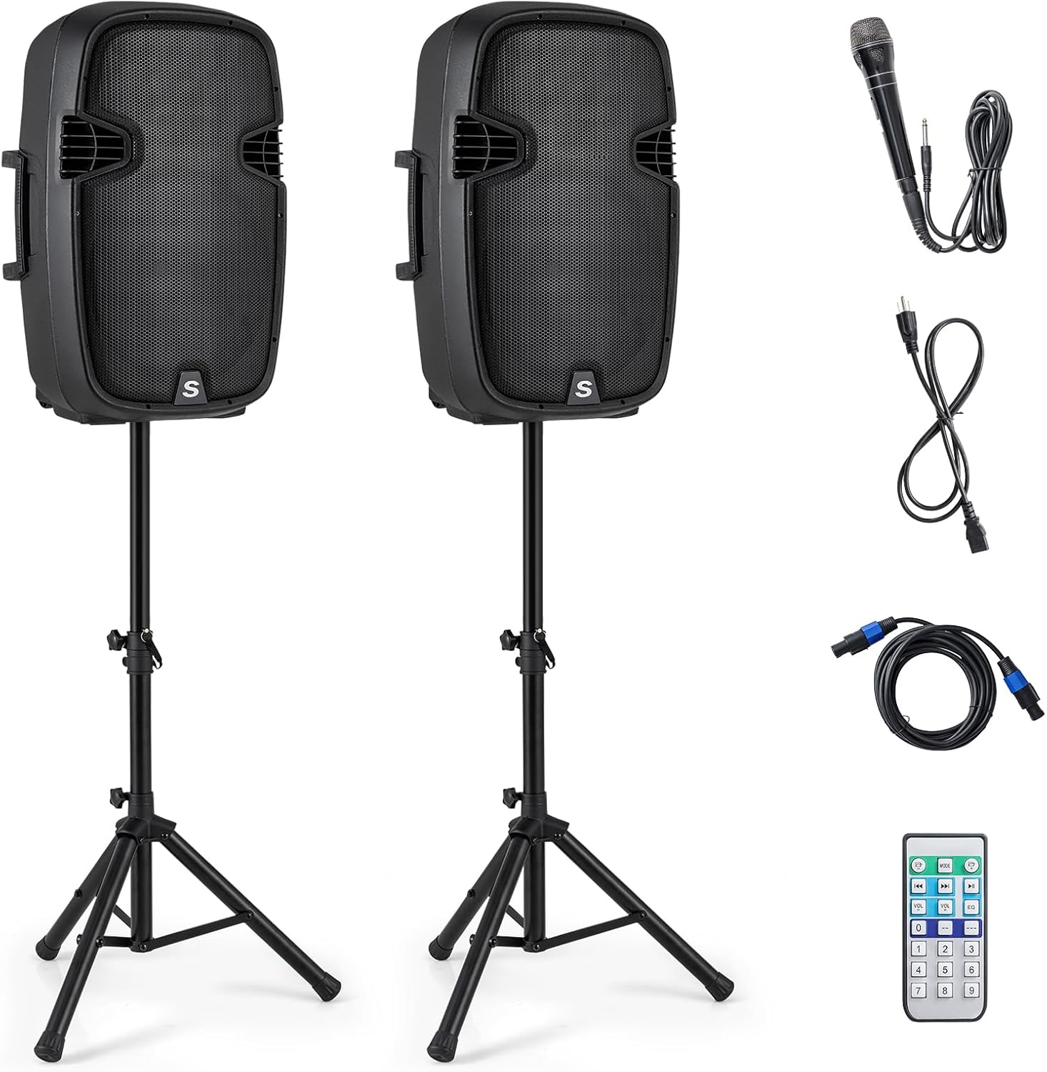 3000W 2-Way Active + Passive PA Speaker System with Bluetooth N55214