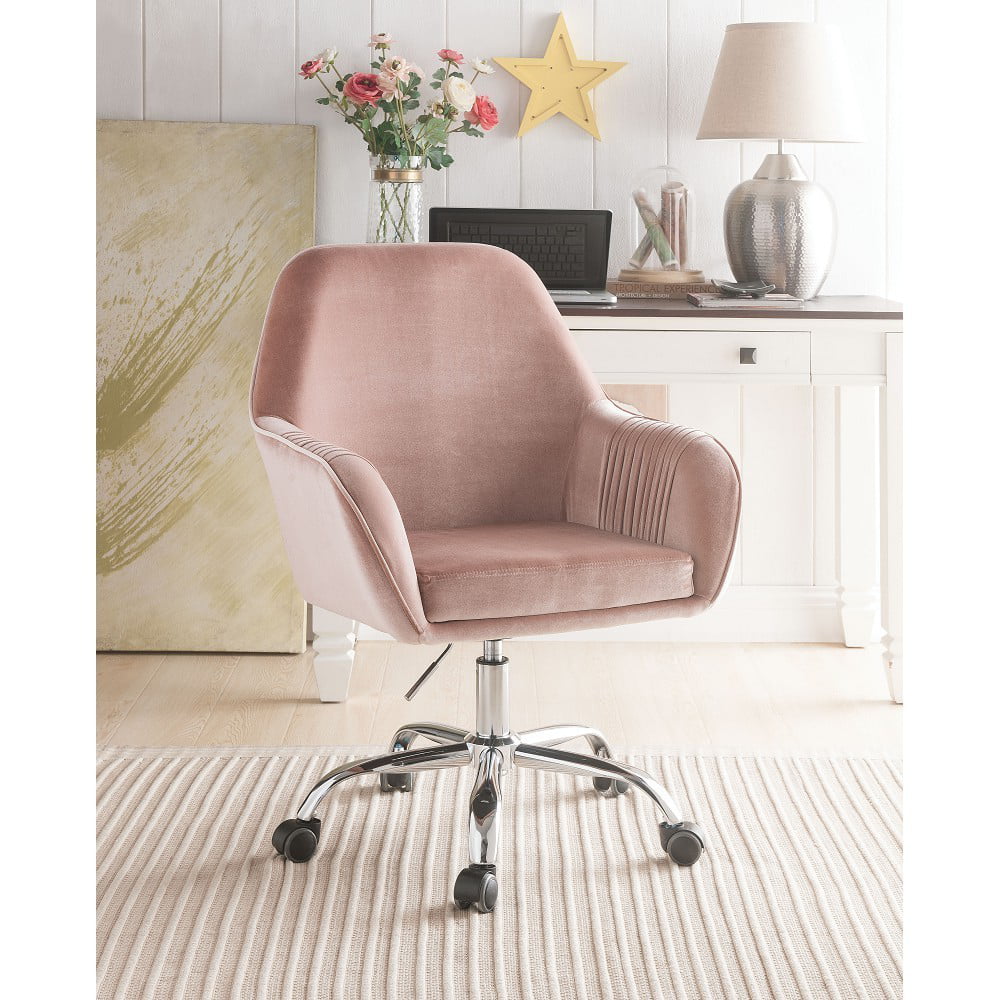 Pink Peach Velvet Office Chair D95227