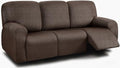 8-Pieces Dark Grey Stretch Recliner Sofa Covers Q168