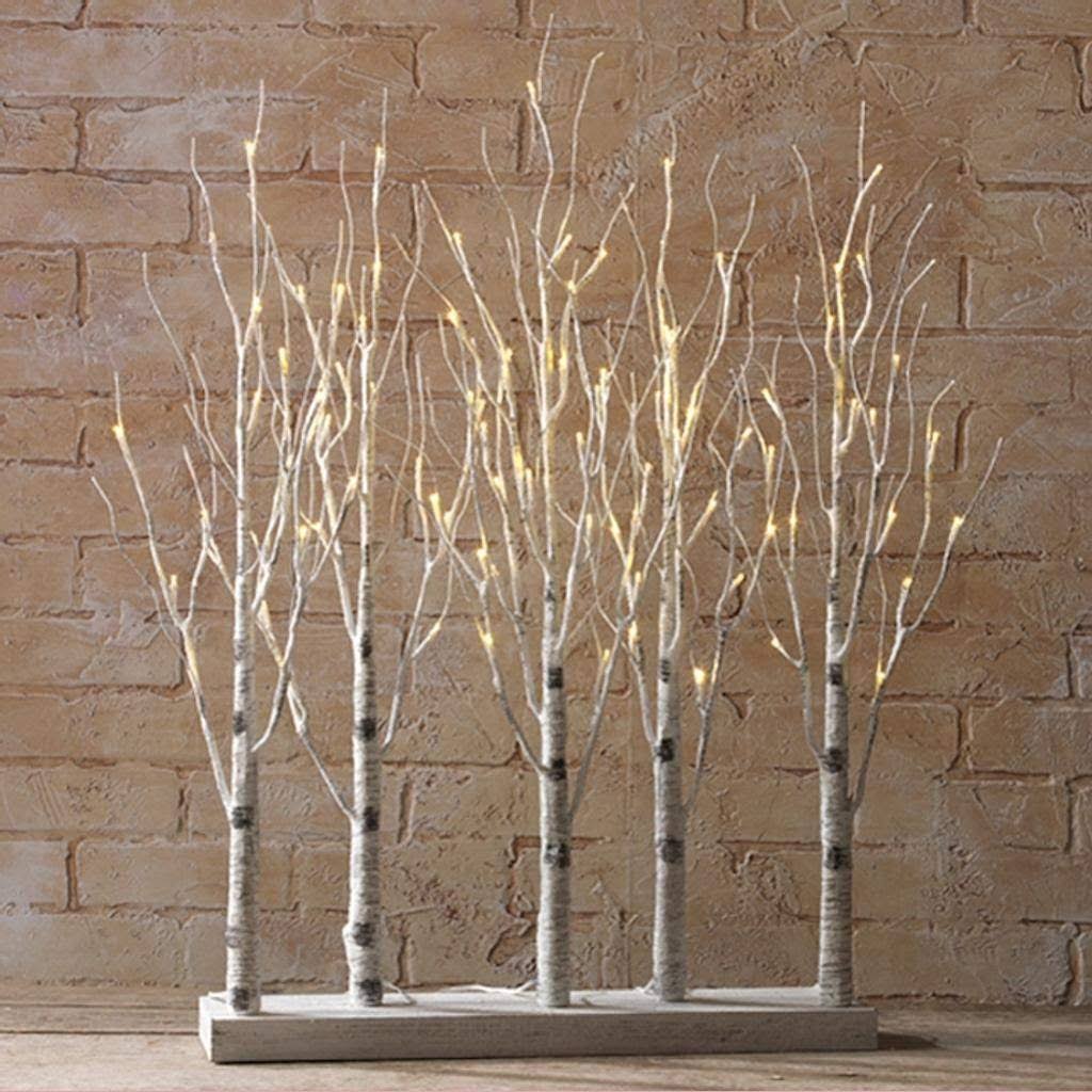 Lighted Birch Tree Forest 30x22 P31929