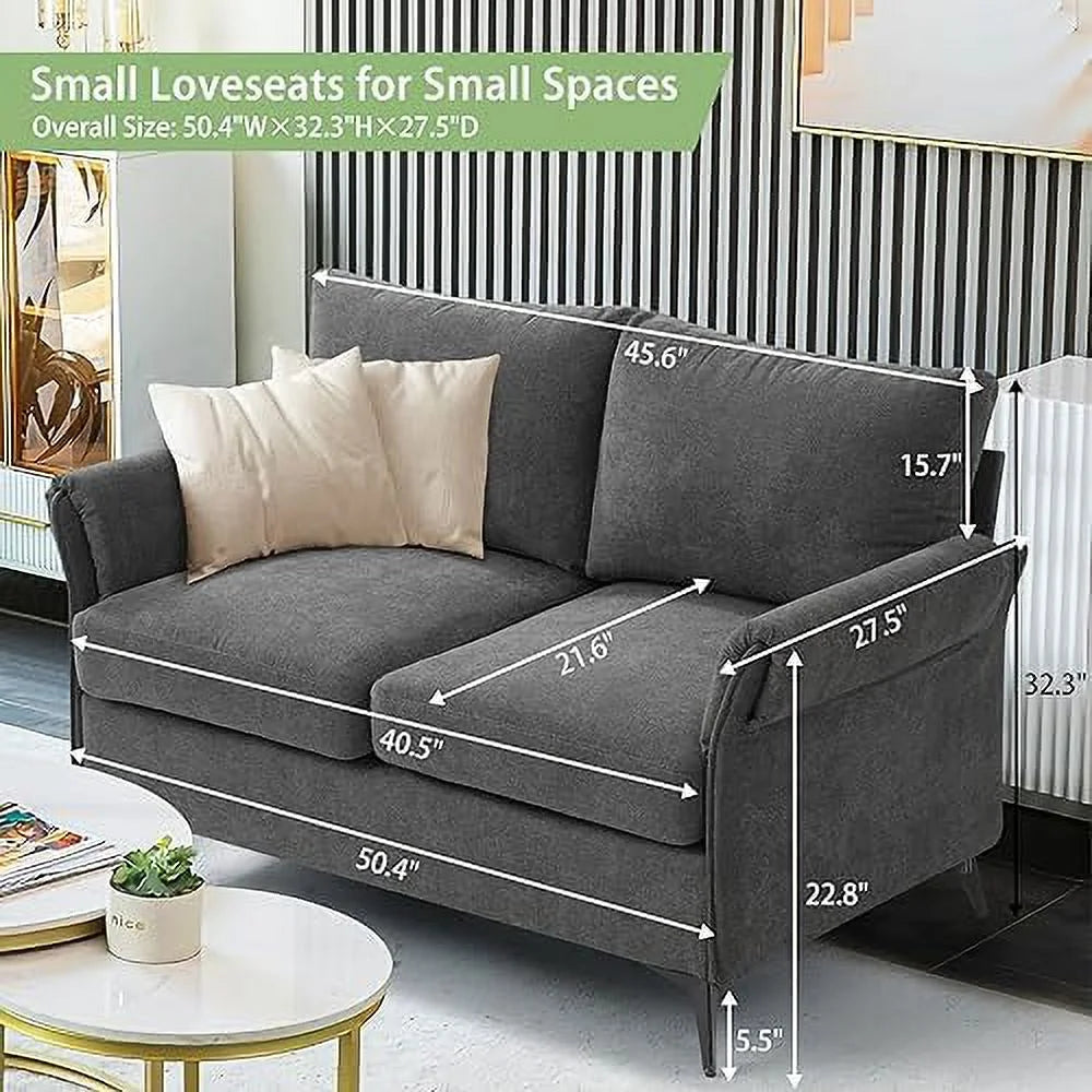50" Fabric 2-Seater Sofa with Removable Cushion A97575