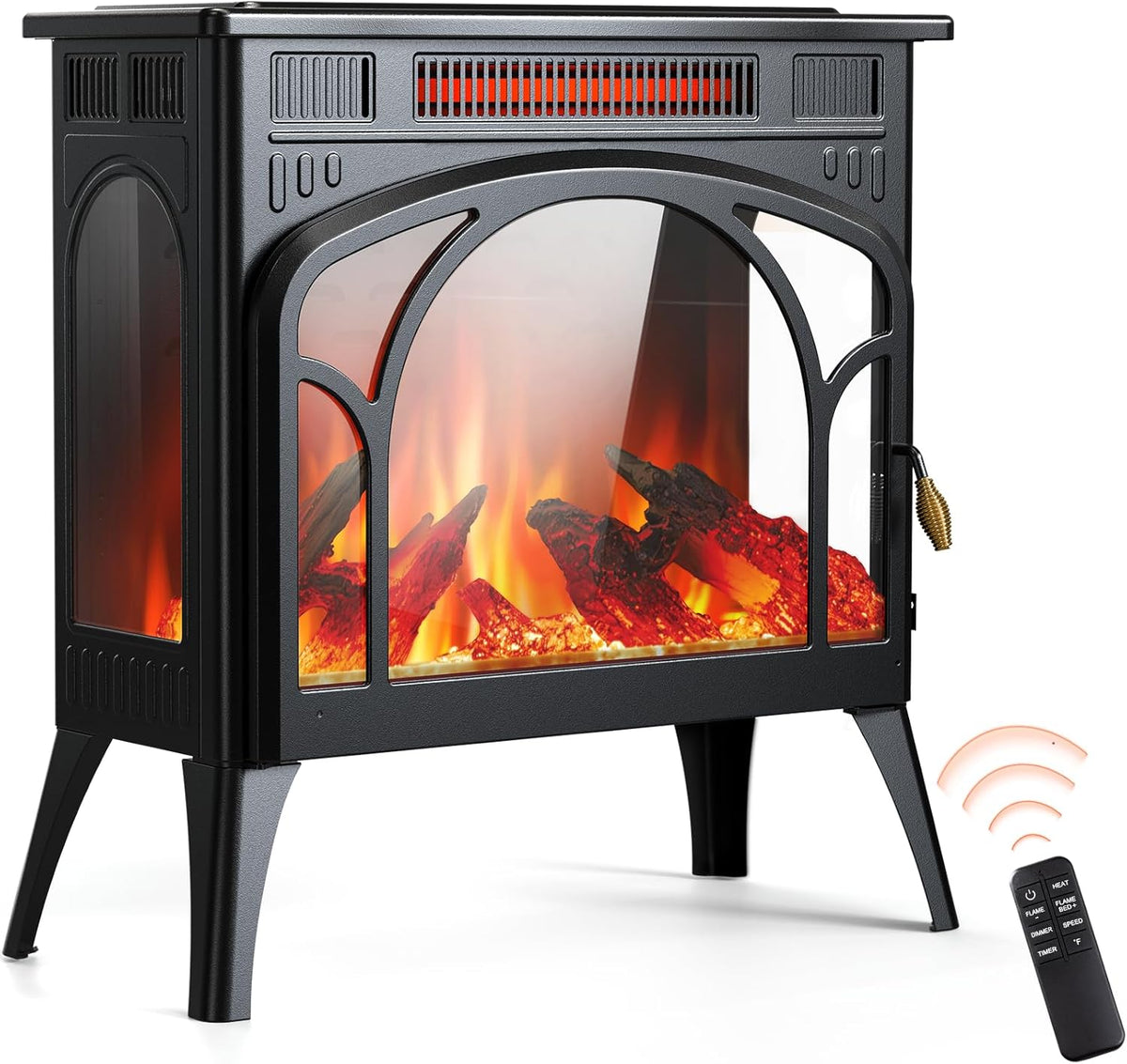 1500W Infrared Electric Fireplace Heater with 3D Flame Effect X759