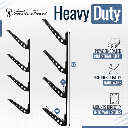 Adjustable Surfboard Storage Rack, 4 Board Wall Mount X603