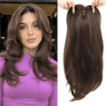 18 Inch Synthetic Fiber Clip in Hair Topper (Chestnut Brown & Honey Blonde) N8305