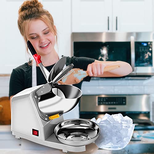 Sliver Electric Ice Crusher Shaver Snow Cone Maker Machine 187lbs/hr N444