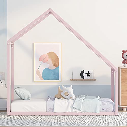 Twin White Metal Platform Bed Frame with Trundle B648