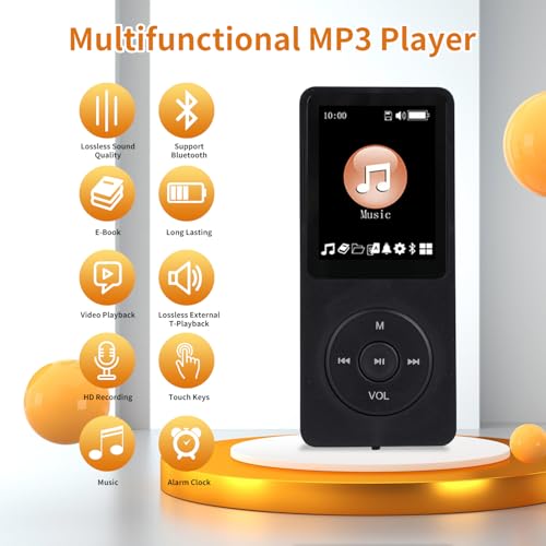 128GB Bluetooth MP3 Player with Built-in HD Speaker, Voice Recorder, HiFi Sound, E-Book, Earphones J25525