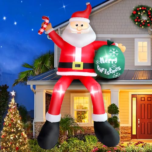 8 FT Blow Up Santa Claus with Gifts Bag Outdoor Decorations O15278