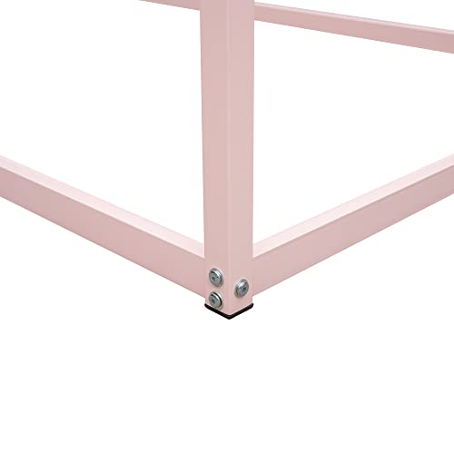 Twin White Metal Platform Bed Frame with Trundle B648