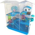 Pink Large 5-Levels Twin Tower Hamster Mouse Habitat Wire Animal Cage With Long Crossover Tube V15977