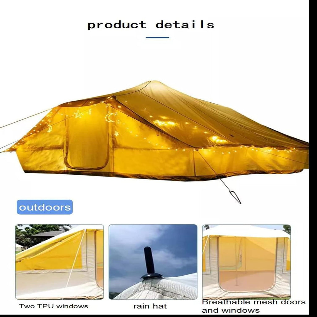 Khaki Double Door Camping Tent Y225304