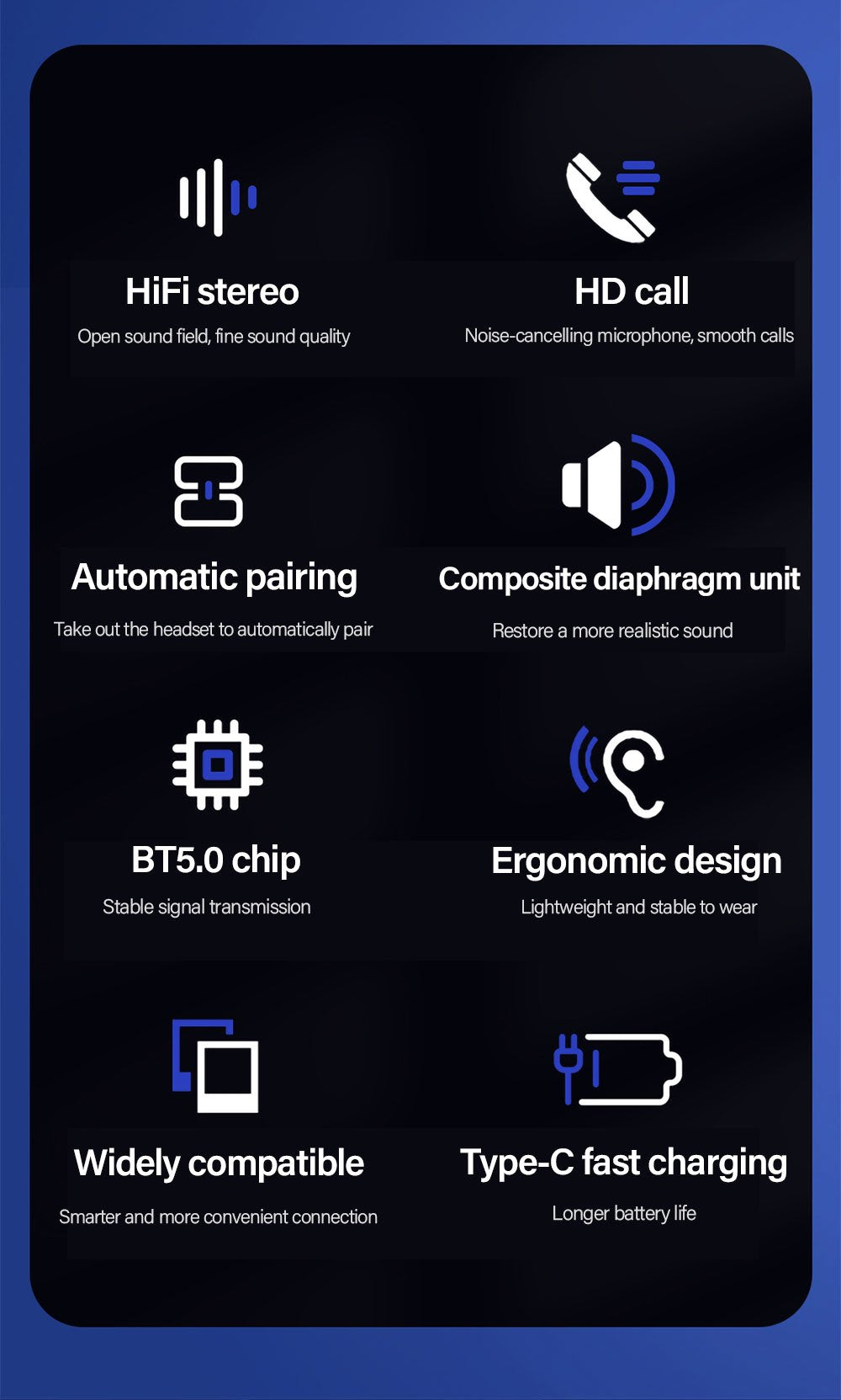 Wireless Sound Isolation Earphones Y2644