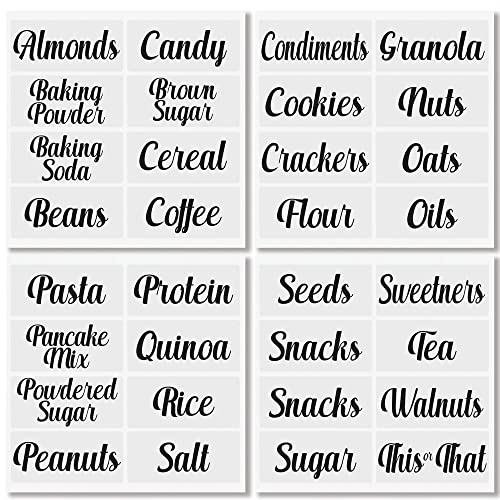 32 Count Clear Black Preprinted Label Stickers L3060