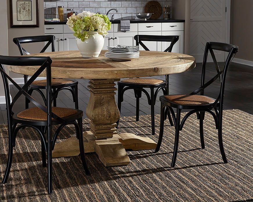Round Reclaimed Elm Dining Table X41137