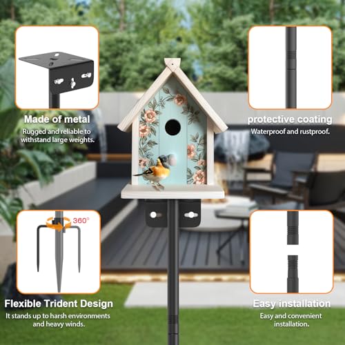 2 Pack 80 Inch Adjustable Bird Feeder Pole N173689