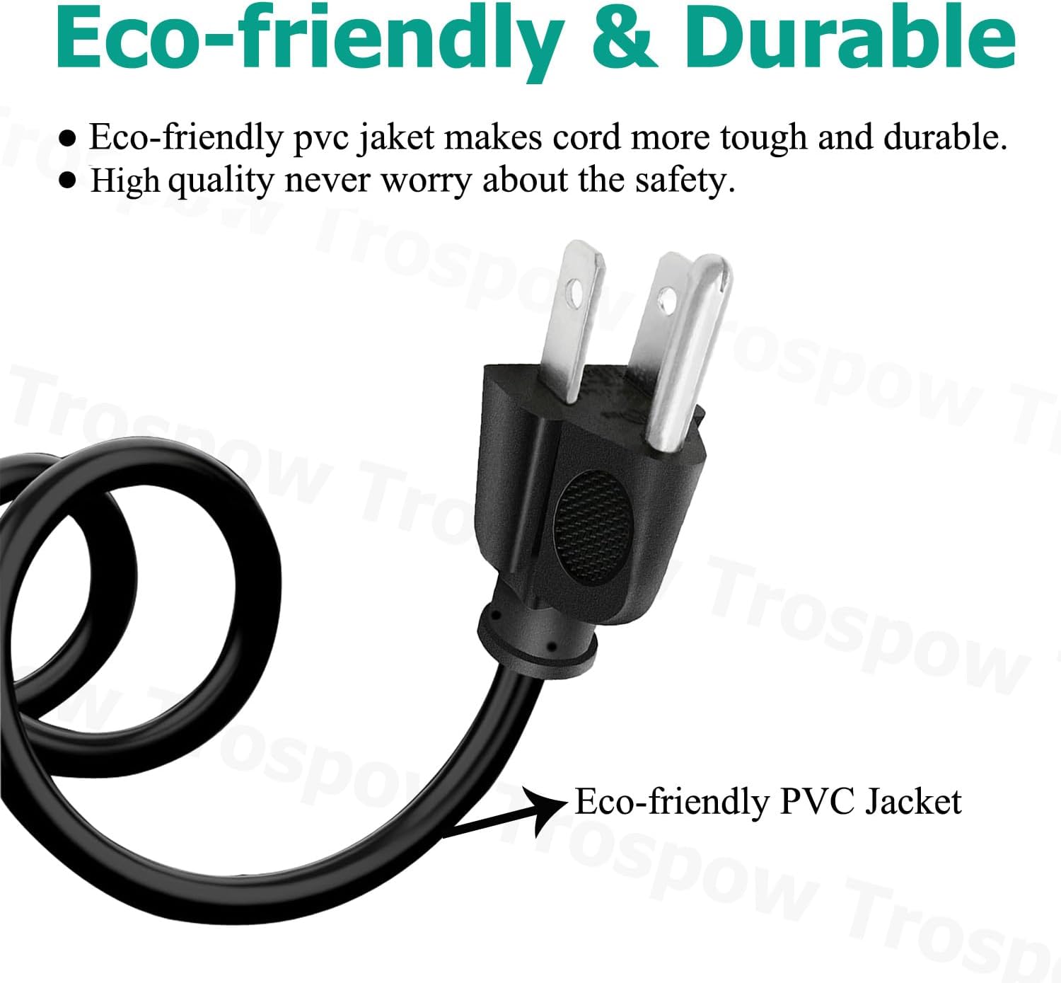 3 prong 8.2ft AC Power Cord Cable P836