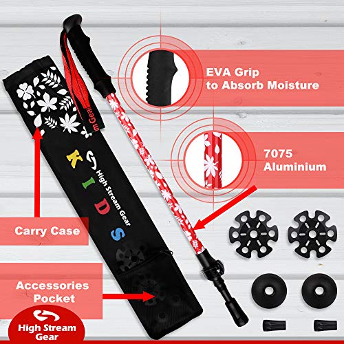 Adjustable Telescopic Kids Hiking Poles with Carrier Bag G51348