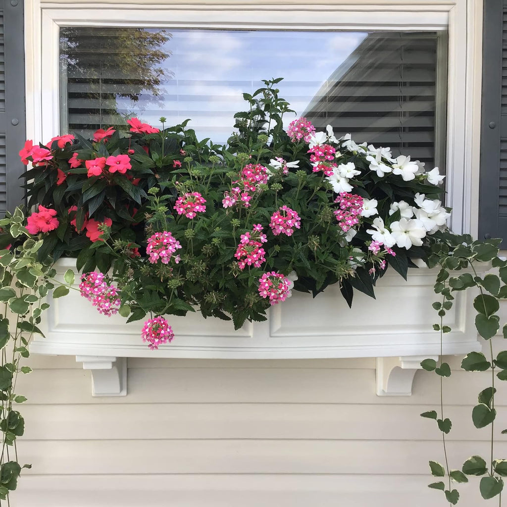 White 48in L x 11.5in W x 10in H Polyethylene Window Box V38068