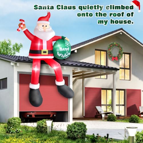 8 FT Blow Up Santa Claus with Gifts Bag Outdoor Decorations O15278