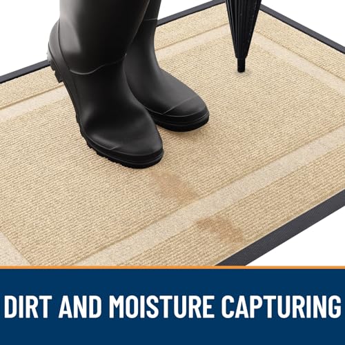 Black 36x24 Natural Rubber Front Door Mat H849
