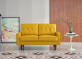 Mustard Yellow Faux Leather Loveseat B15063