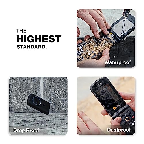 Rugged Basic Flip Phone, 4G Feature Cell Phone, Waterproof, Drop-Proof, Dual SIM Q422224