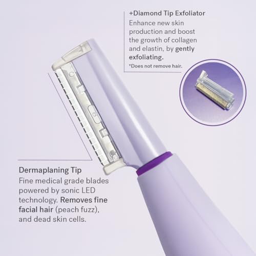 Dermaplane Razor with LED Light, 16 Blades & 2 Exfoliation Tips N2542