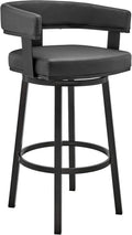 Black Faux Leather Bar Height Swivel Bar Stool G974