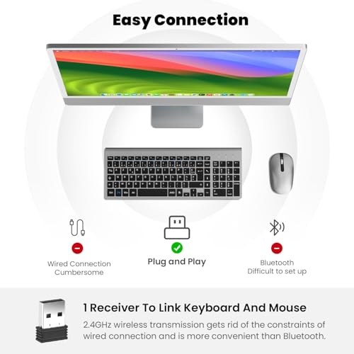 Grey Wireless Compact Full Size Keyboard X733640