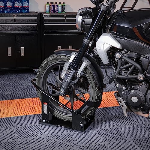 Heavy-Duty Steel Motorcycle Wheel Chock with 3 Adjustable Holes Y37143