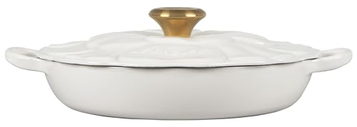 2.25qt White Enameled Cast Iron Braiser Y4761