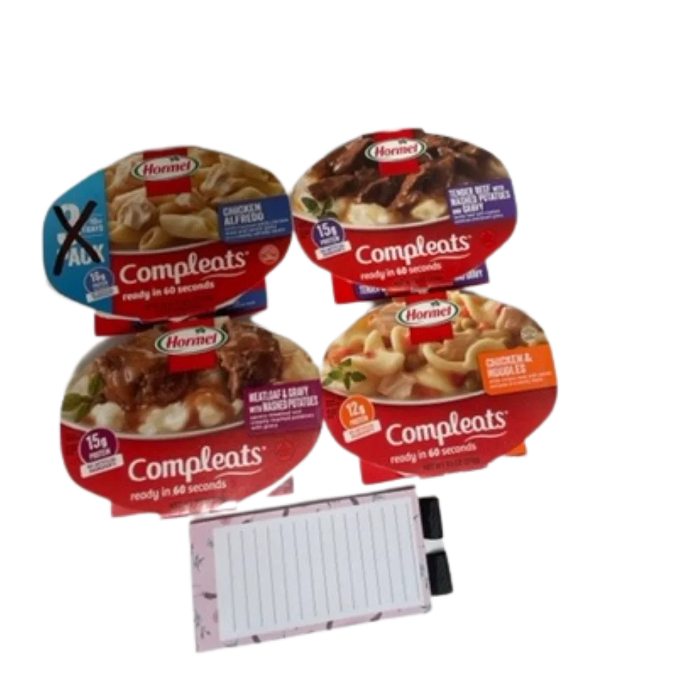 4 Pack Chicken Alfredo, Tender Beef, Chicken Noodle, Meatloaf O189635
