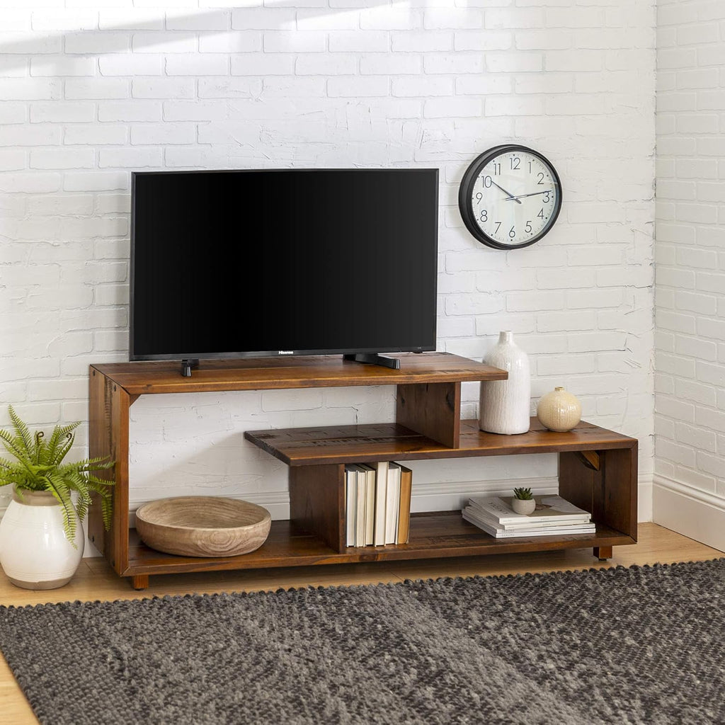 60 Inch Grey Solid Wood TV Stand J78543