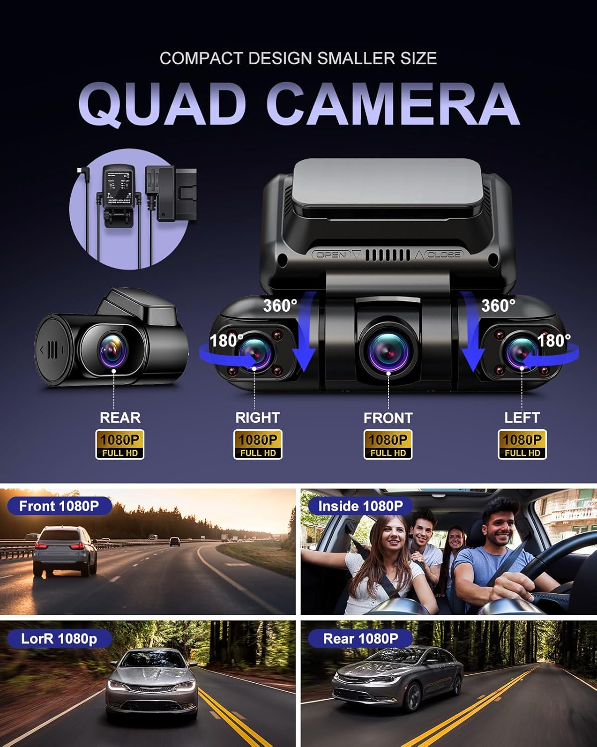4 Channel Dash Cam with GPS WiFi X612