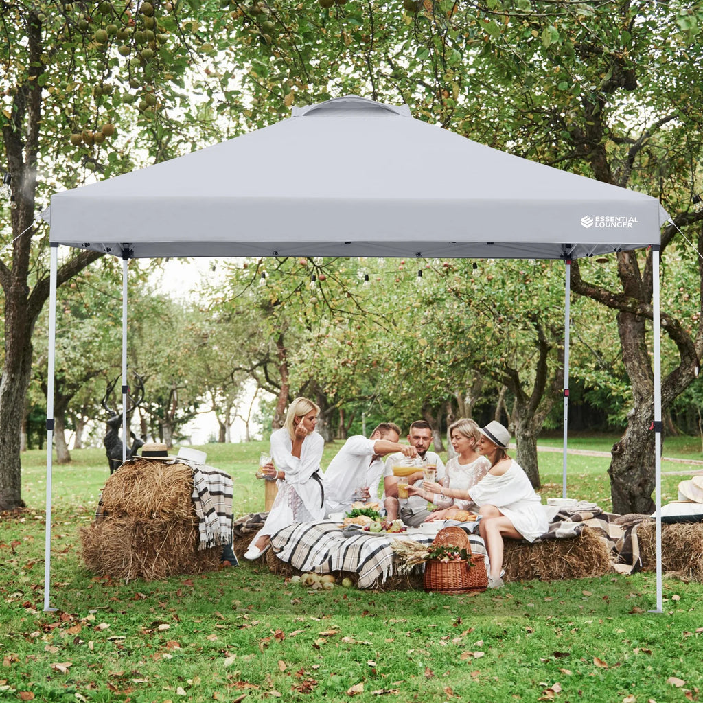 Grey 10x10ft Pop Up Outdoor Canopy Tent with Wheeled Carrying Bag I313004