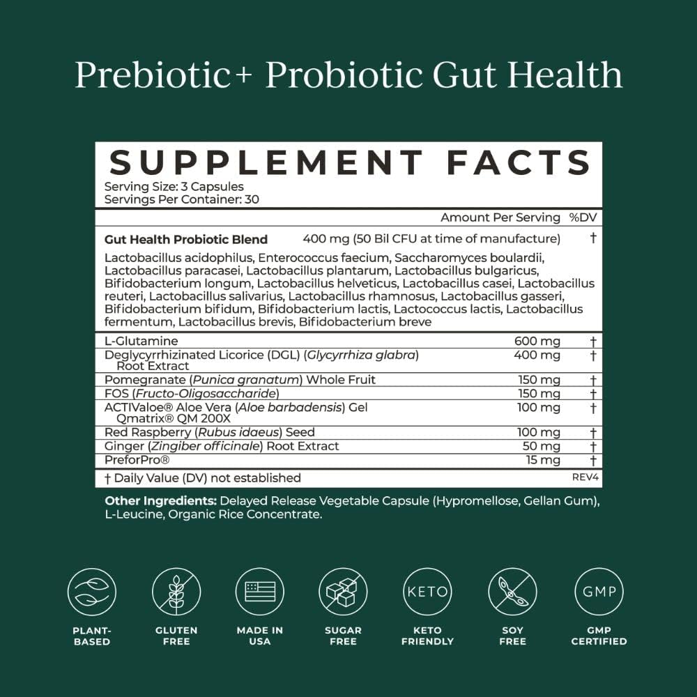 Probiotic Prebiotic Supplement, 50 Billion CFU, 90 Capsules Z9523