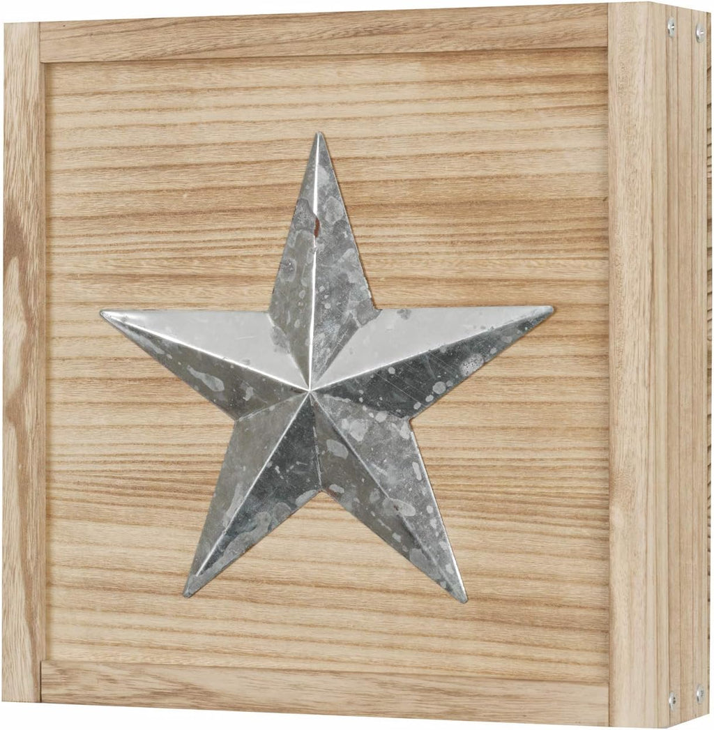 Solid Wood Wall Hanging Display Cabinet, Distressed Natural Finish L2288