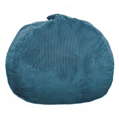 3Ft Faux Fur Memory Foam Bean Bag Chair Blue T9285