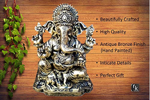 6.25" Multicolor Antique Finish Ganesh Statue D4121