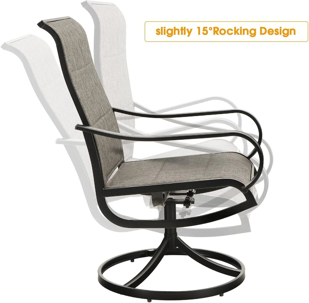 9 Piece Patio Dining Set with Padded Textilene Swivel Chairs and Expandable Table M775973